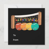 Tennis Happy Birthday mit Ball auf Platz (Vorderseite)