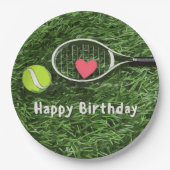 Tennis Happy Birthday Pappteller (Vorderseite)