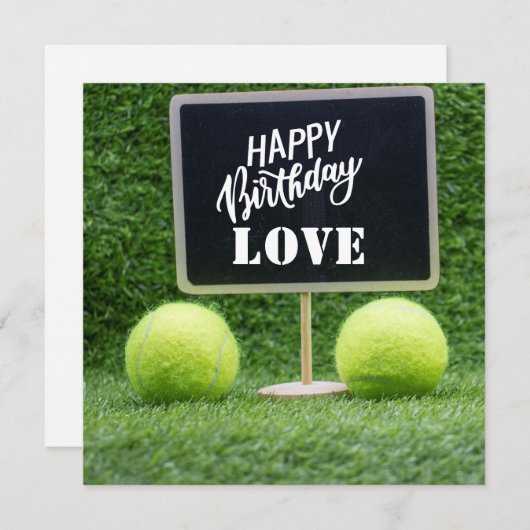 Tennis Happy Birthday Postcard (Vorne/Hinten)