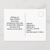 Tennis 🎾 Happy Birthday Postcard Postkarte (Rückseite)