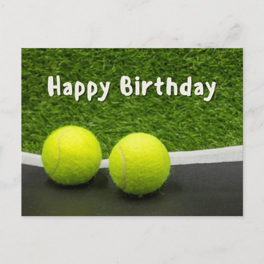 Tennis Happy Birthday Postkarte (Vorderseite)