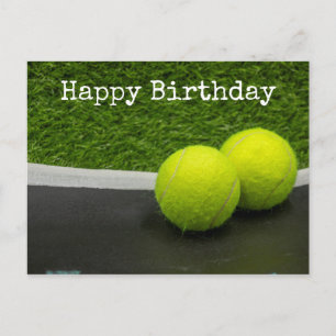 Tennis Happy Birthday Tennis Ball Card Postkarte
