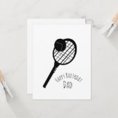 Tennis Happy Birthday Vater Vater Opa Card Karte (Vorderseite/Rückseite Beispiel)