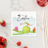 Tennis Happy Easter to Tennis Spieler mit Eiern Serviette (Beispiel)