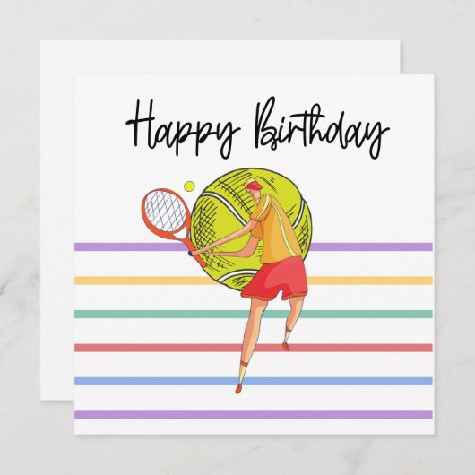 Tennis Happy Geburtstag für Tennis Players (Vorne/Hinten)
