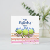 Tennis Happy Geburtstag mit Blume (Stehend Vorderseite)