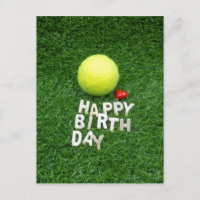 Tennis Happy Geburtstag mit Liebe Herzform Karte