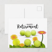 Tennis Happy Pension mit Blume Postkarte (Vorne/Hinten)