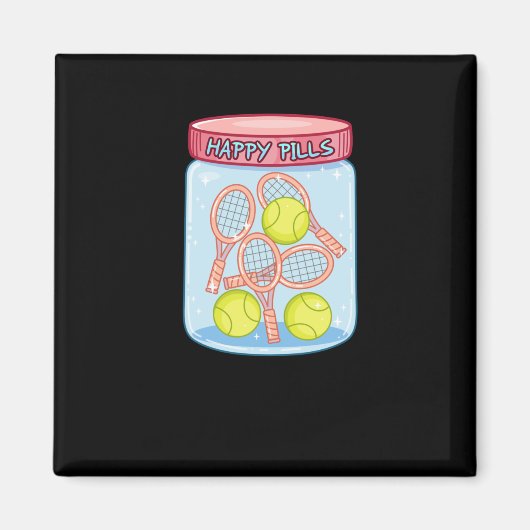 Tennis Happy Pills Magnet (Vorne)