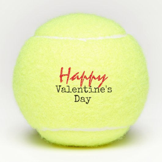 Tennis Happy Valentine's Day Tennisbälle (Vorderseite)