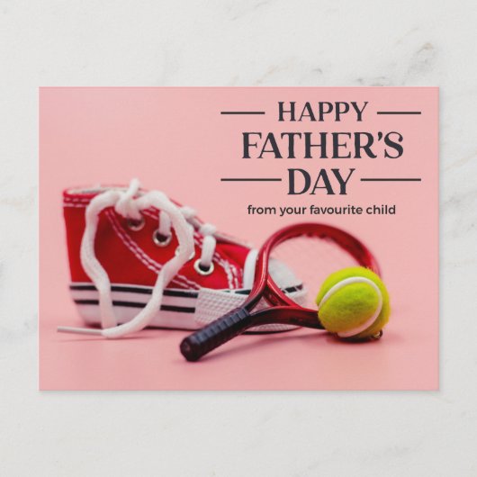 Tennis Happy Vatertag für den Vater Postkarte (Vorderseite)