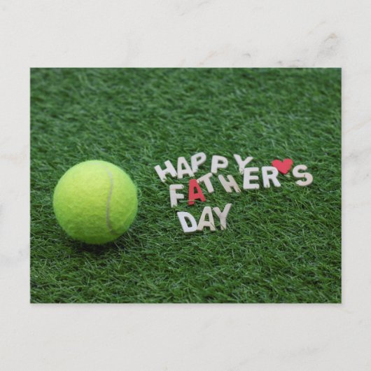 Tennis Happy Vatertag mit Tennisball Card Postkarte (Vorderseite)