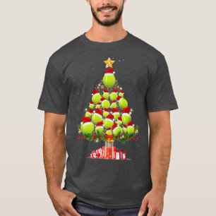 Tennis Hat Santa Player Weihnachtsbaum in Snow Xma T-Shirt