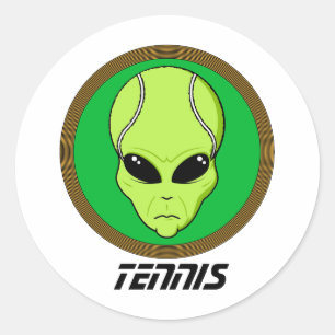 Tennis-Hauptalien Runder Aufkleber