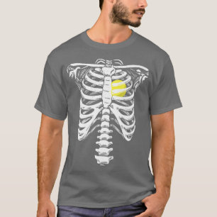Tennis Heart Skeleton Rib Cage Halloween Liebe Zeh T-Shirt