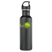 Tennis Heartbeat Liebe Herzschrittmacher Fächer Lo Edelstahlflasche (Vorderseite)