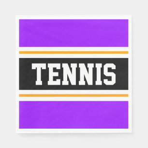 TENNIS Helle, Lila-gelbe schwarze Streifen Serviette