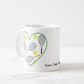 Tennis-Herz-Tasse Kaffeetasse (Vorderseite Links)
