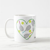 Tennis-Herz-Tasse Kaffeetasse (Links)