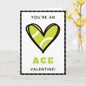 Tennis Herz Valentinstag Kinder Spaß Sport Karte (Gelbe Blume)