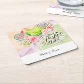 TENNIS Herzform für LIEBE Hochzeit Rechteckiger Pappuntersetzer (angewinkelt)