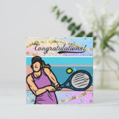 Tennis Herzlichen Glückwunsch an Spieler Karte (Stehend Vorderseite)