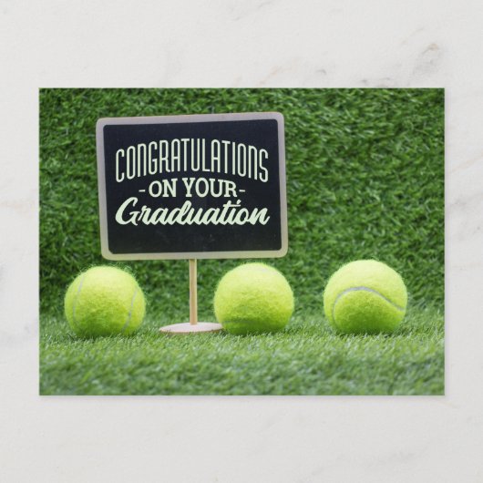 Tennis Herzlichen Glückwunsch zum Abschluss von Sp Postkarte (Vorderseite)