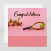 Tennis Herzlichen Glückwunsch zum rosa Hintergrund (Vorne/Hinten)