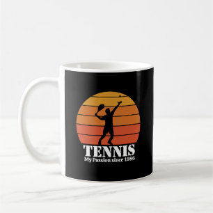 Tennis Hobby Retro Sunset Personalisieren Kaffeetasse