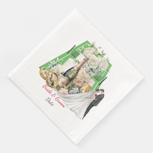 Tennis-Hochzeit Serviette (Ecke)