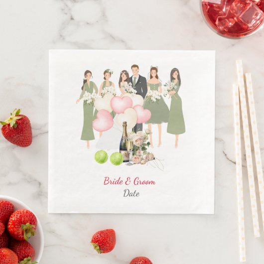 Tennis-Hochzeit Serviette (Beispiel)