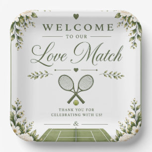 Tennis Hochzeit Willkommen Pappteller