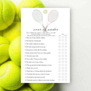 Tennis Hochzeitsbrause Über oder Unter Spiel