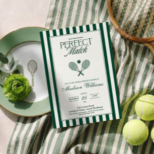 Tennis-Hochzeitsdusche-Einladung Perfektes Match Einladung