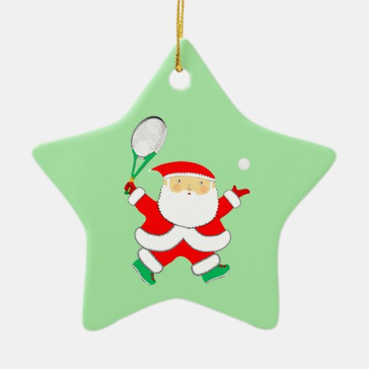 Tennis Holiday Geschenk Keramik Ornament (Vorne)