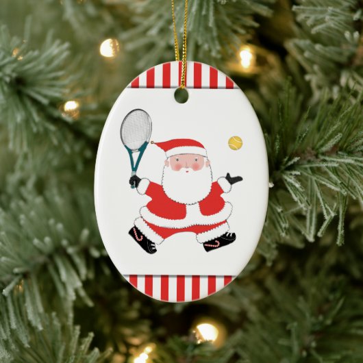 Tennis Holiday Keramik Keramik Ornament (Baum)