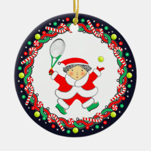 Tennis Holiday Keramik Ornament