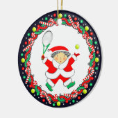 Tennis Holiday Keramik Ornament (Links)