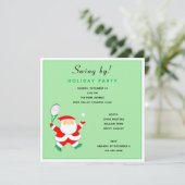 Tennis Holiday Party Einladung (Stehend Vorderseite)