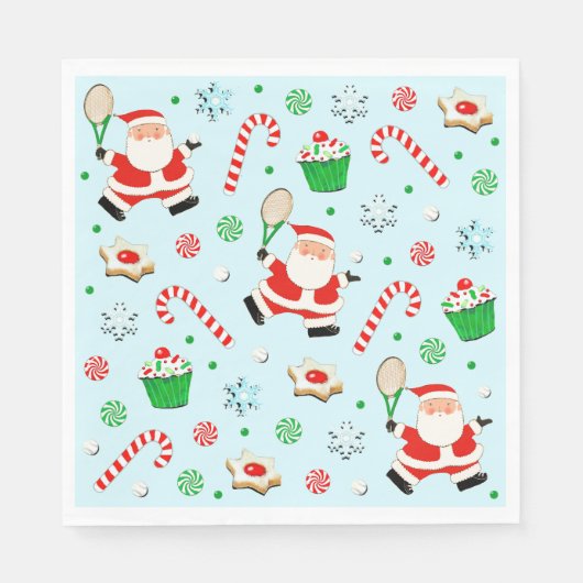 Tennis Holiday Party Serviette (Vorderseite)