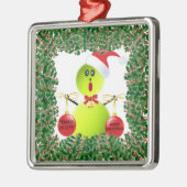 Tennis Holiday Silbernes Ornament (Links)
