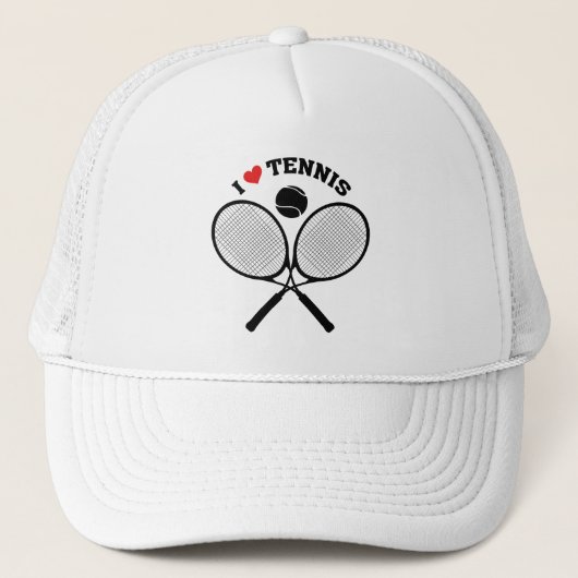 Tennis, I Liebe Tennis Truckerkappe (Vorderseite)