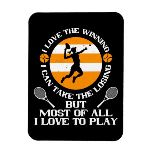 Tennis - Ich Liebe gewinne Liebe zum Spielen Magnet