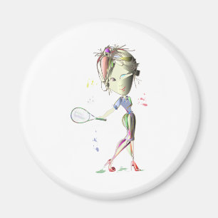 Tennis im roten Stilett beschuht Kunst Magnet