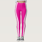 Tennis in Hot Pink und White Typografy Letters Leggings (Vorderseite)