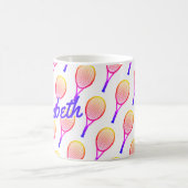 Tennis Individuelle Name Bright Pink Lila Personal Kaffeetasse (Mittel)