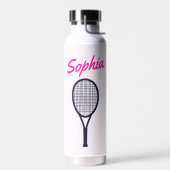 Tennis Individuelle Name Hot Pink Black Trinkflasche (Links)