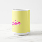 Tennis-Individuelle Name Hot Pink Yellow Black Kaffeetasse (Mittel)