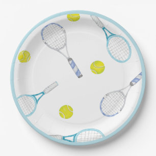 Tennis Inspiriert Geburtstagspapier-Teller Pappteller