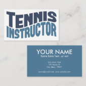 Tennis Instructor Business Cards Visitenkarte (Vorne/Hinten)
